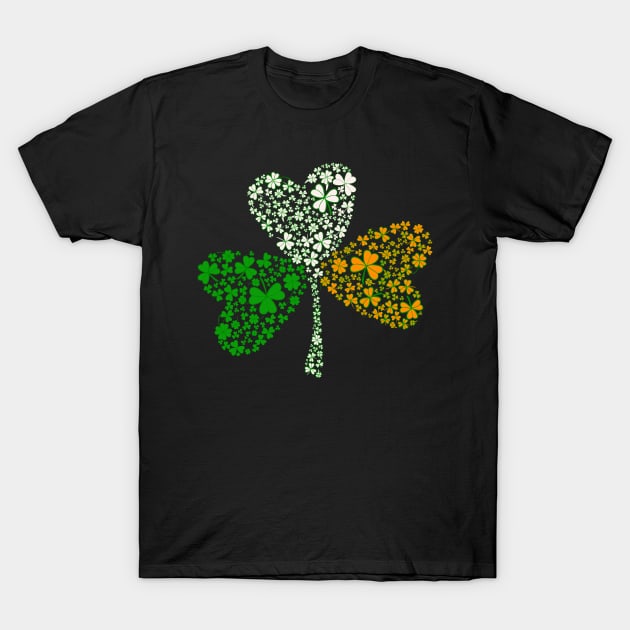 Irish Flag for Ireland Fans Shamrock Pattern St Patrick's Day T-Shirt by Mewzeek_T